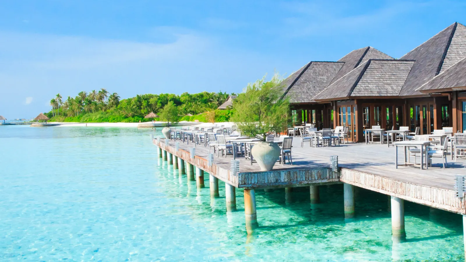 Bungalow sull'acqua alle Maldive