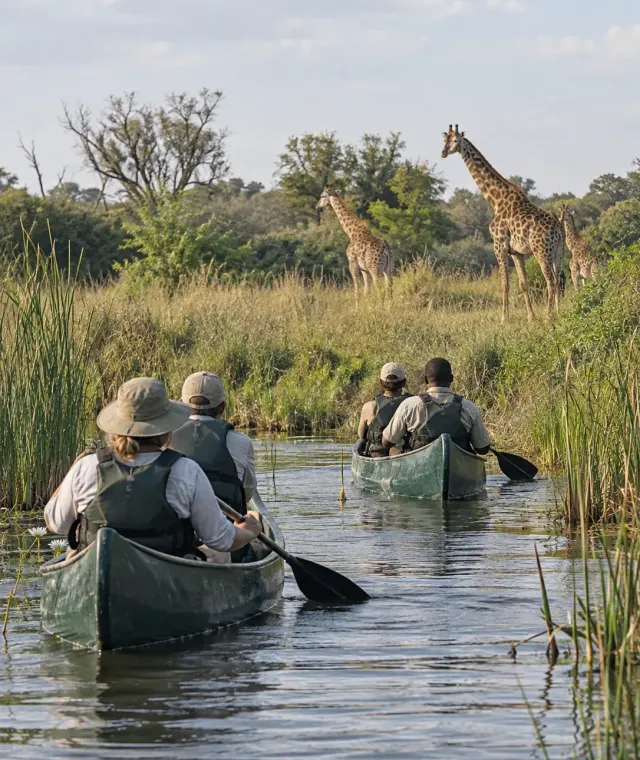 Escursione in canoa tra le giraffe nel Parco Nazionale di Arusha