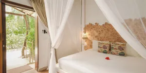 Camera con letto a baldacchino, Mvuvi Boutique Resort